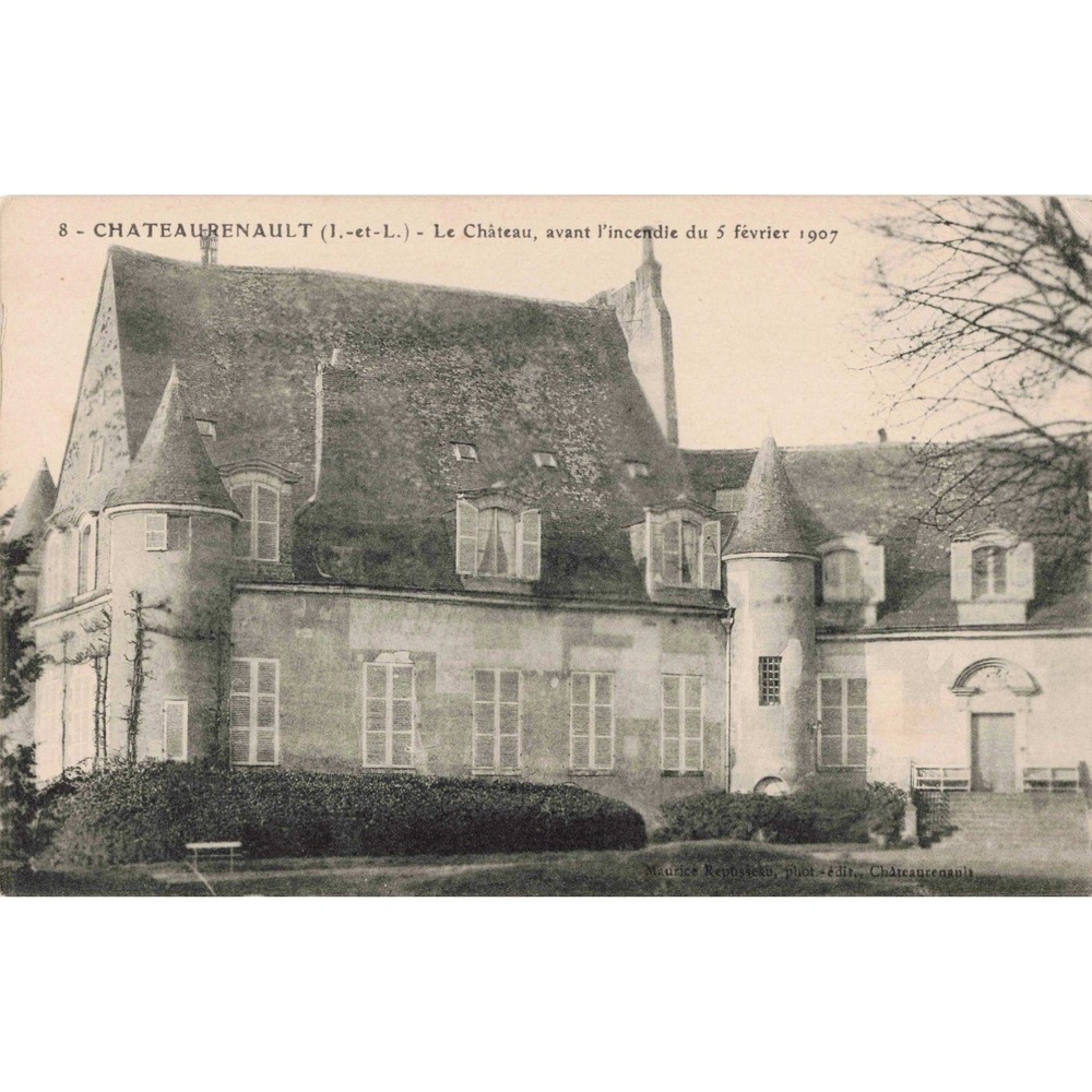 Chateaurenault France Le Chateau Castle Before 1907 Fire Repusseau Postcard